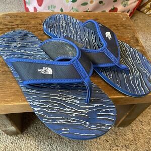 The North Face Base Camp Blue White Flip Flops Unisex Boys Girls Youth Size 6/7